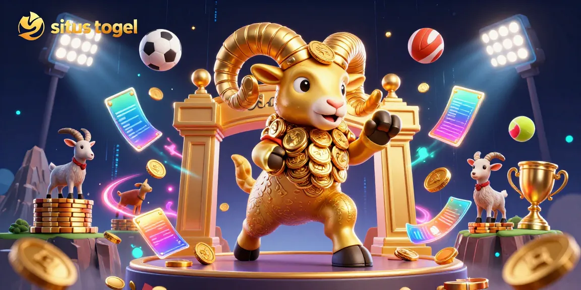 Experience situs togel thrills with vibrant sports elements in this dynamic 3D illustration.