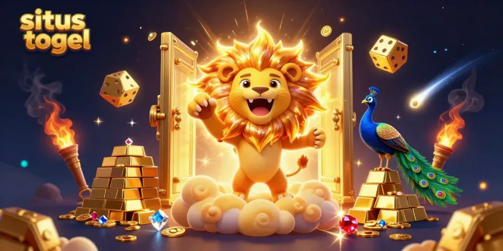 Experience the excitement of situs togel with vibrant 3D illustration showcasing dynamic casino elements and captivating characters.