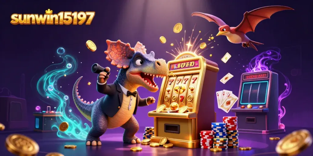 Catch golden coins as sunwin15197's pachycephalosaurus wins jackpots at the casino!