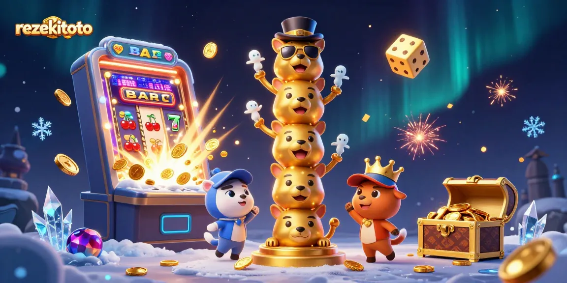 Experience thrilling gameplay action with rezekitoto, featuring vibrant slot machines and dynamic characters in an exciting casino scene.