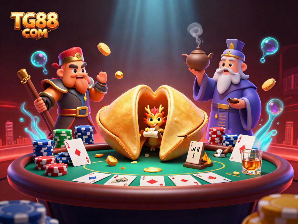 Experience unparalleled fun at TG88 COM with a lively casino scene featuring vivid characters and vibrant game elements.