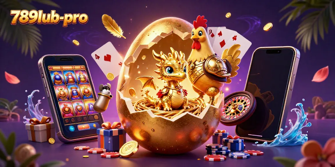 Experience excitement with 789lub-pro's golden dragon and casino elements in a dazzling scene.