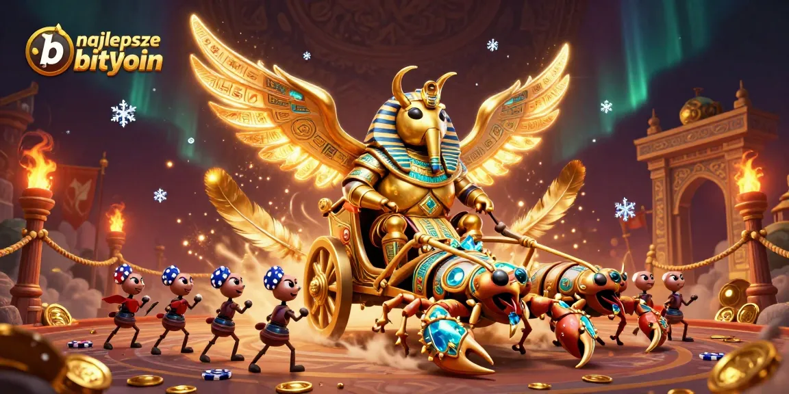 Experience thrilling action in the najlepsze kasyno bitcoin, where vibrant scorpions and a golden beetle compete fiercely.