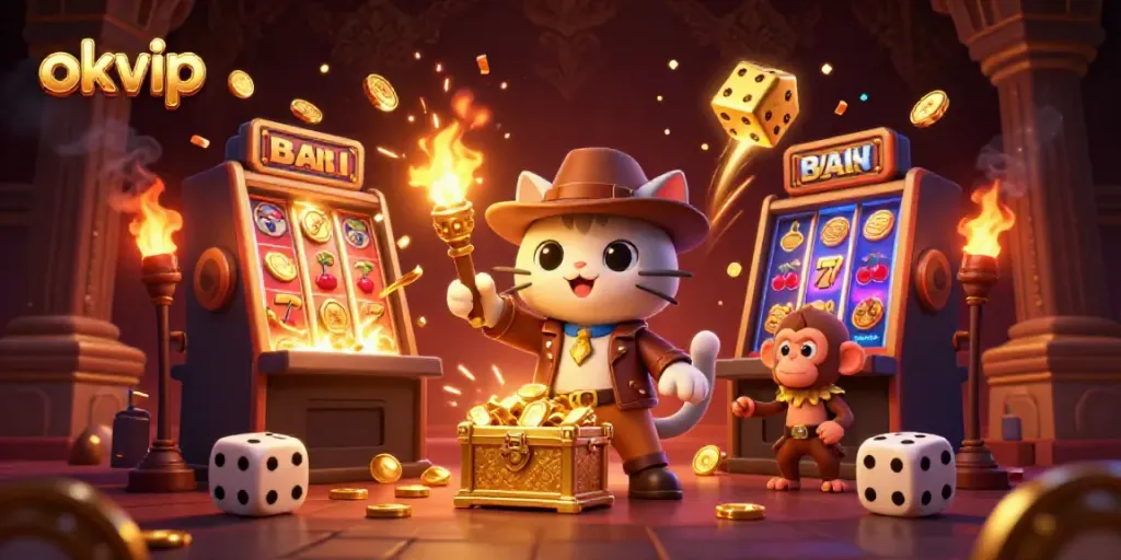 Experience thrilling wins with okvip's vibrant casino adventure featuring dynamic characters and exciting game elements.