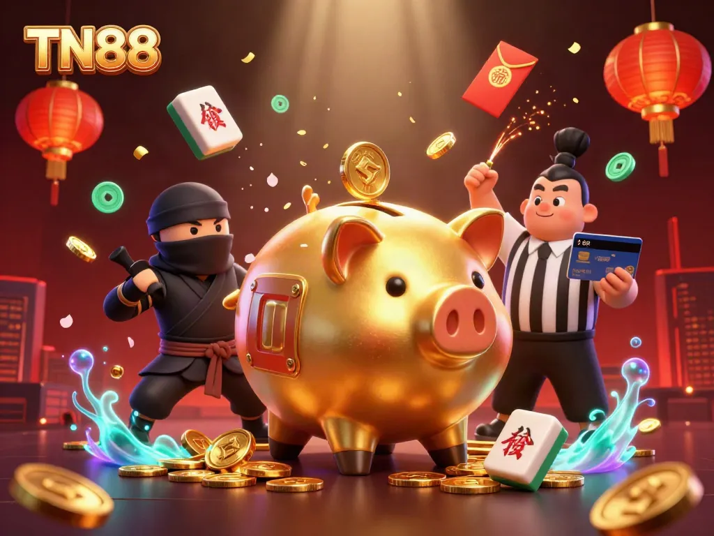 Experience thrilling action with TN88's vibrant casino scene showcasing iconic characters.