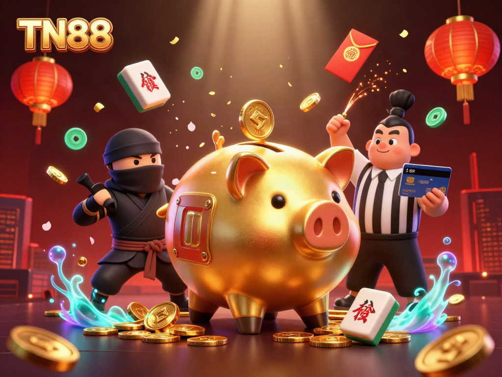 Experience thrilling action with TN88's vibrant casino scene showcasing iconic characters.