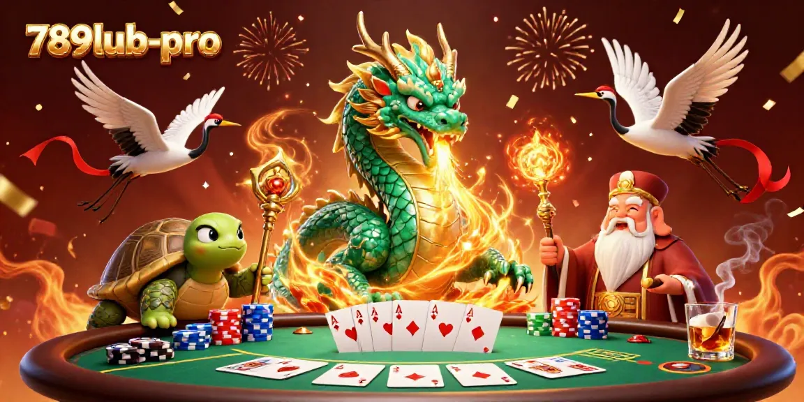 Experience the thrill at 789lub-pro with a majestic dragon and poker scene.