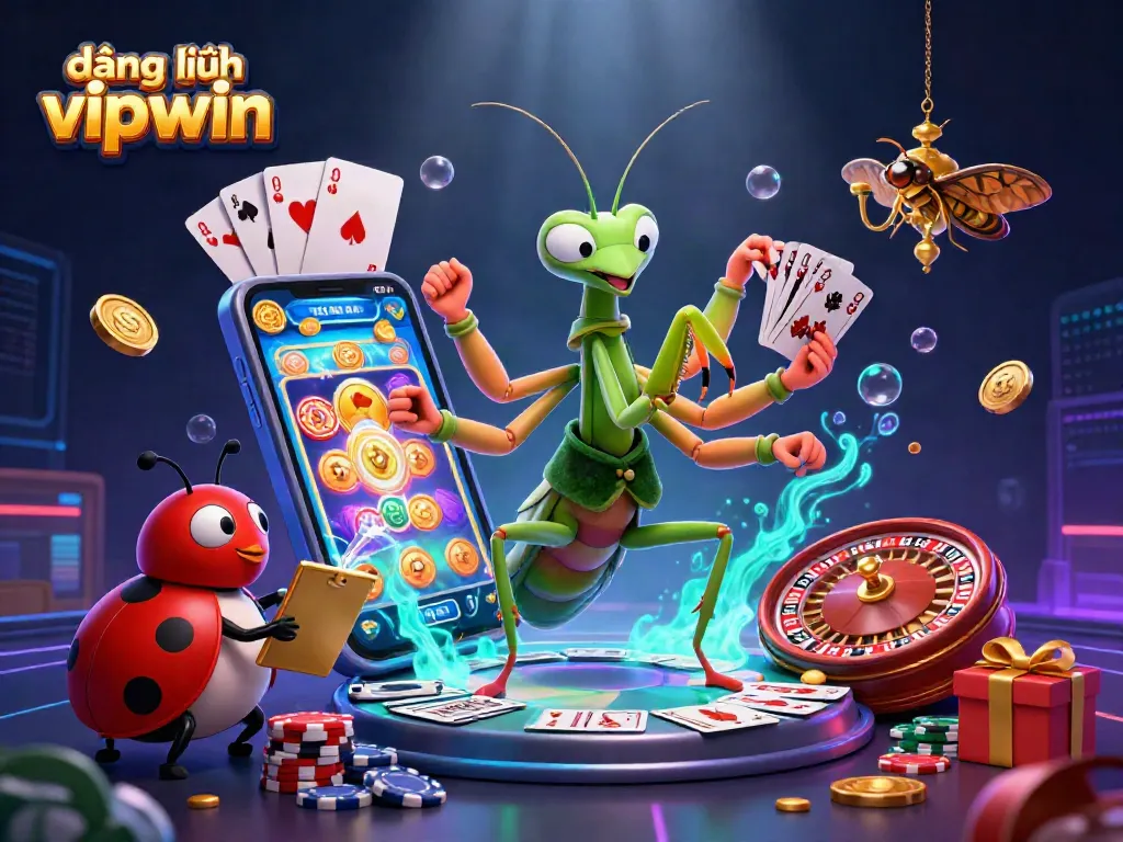 Experience exciting gaming action with đăng nhập vipwin, featuring vibrant casino characters and dynamic elements.