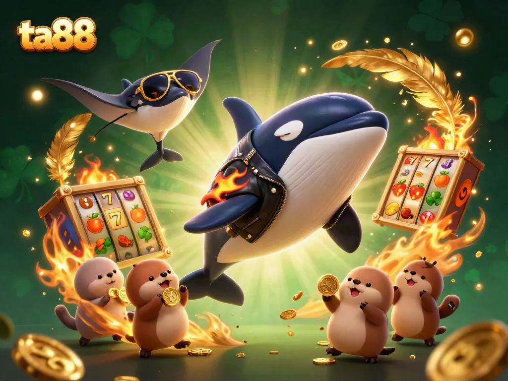 Experience thrilling gaming action with ta88 featuring a dynamic underwater scene and exciting slot elements.