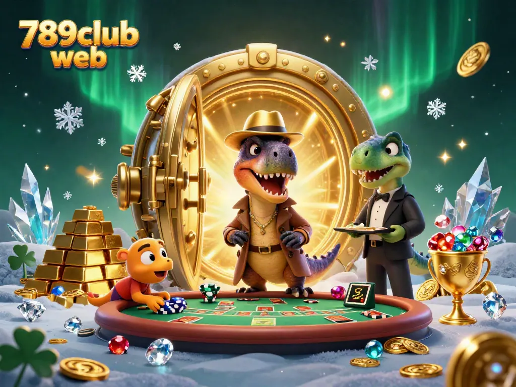 Experience the thrills and surprises of the 789club web with a sneaky velociraptor card counter and his dinosaur friends.