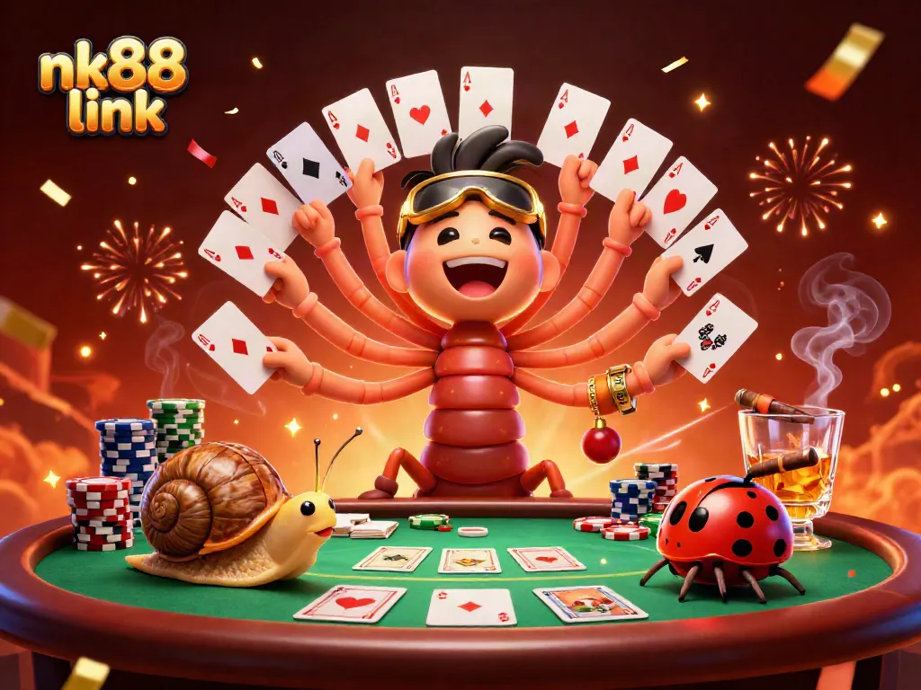 Bet on exciting games with nk88 link in a vibrant casino scene full of animated characters.