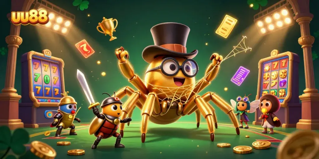 Experience dynamic betting action with uu88 in an enchanting 3D casino world filled with golden elements.