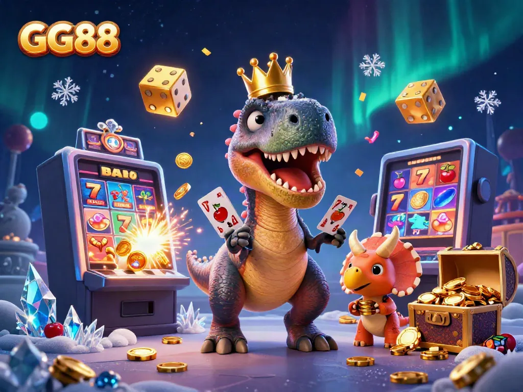 Join GG88 for a thrilling gaming adventure with lively characters and a jackpot celebration in a vibrant casino scene.