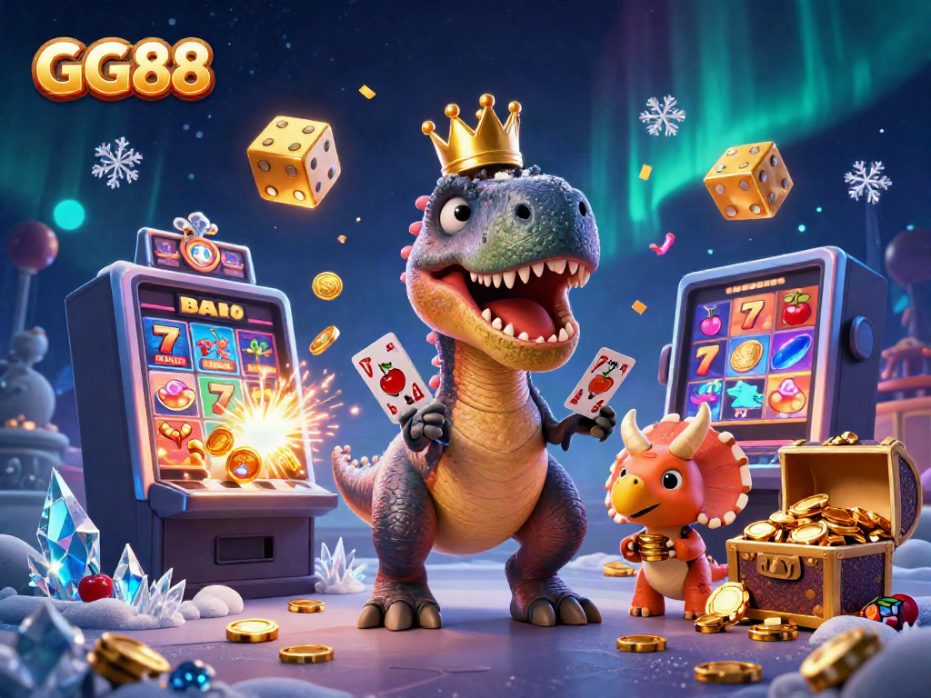 Join GG88 for a thrilling gaming adventure with lively characters and a jackpot celebration in a vibrant casino scene.