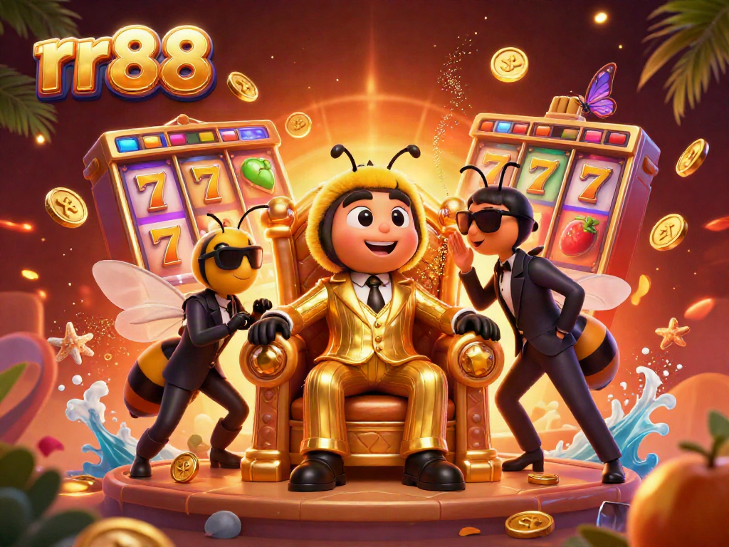 Experience the thrilling vibrant world of rr88 casino with jackpots, fruit symbols and a dynamic buzzing atmosphere.