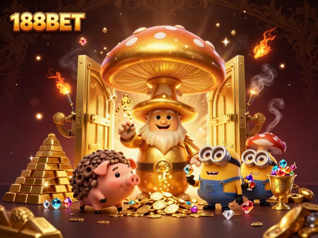 Experience the thrill of winning at 188BET with vibrant casino-themed 3D artwork.