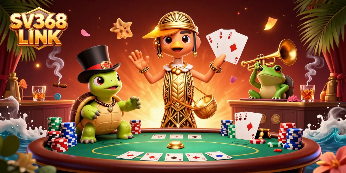 Experience thrilling gambling action at SV368 LINK with vibrant characters and casino elements.