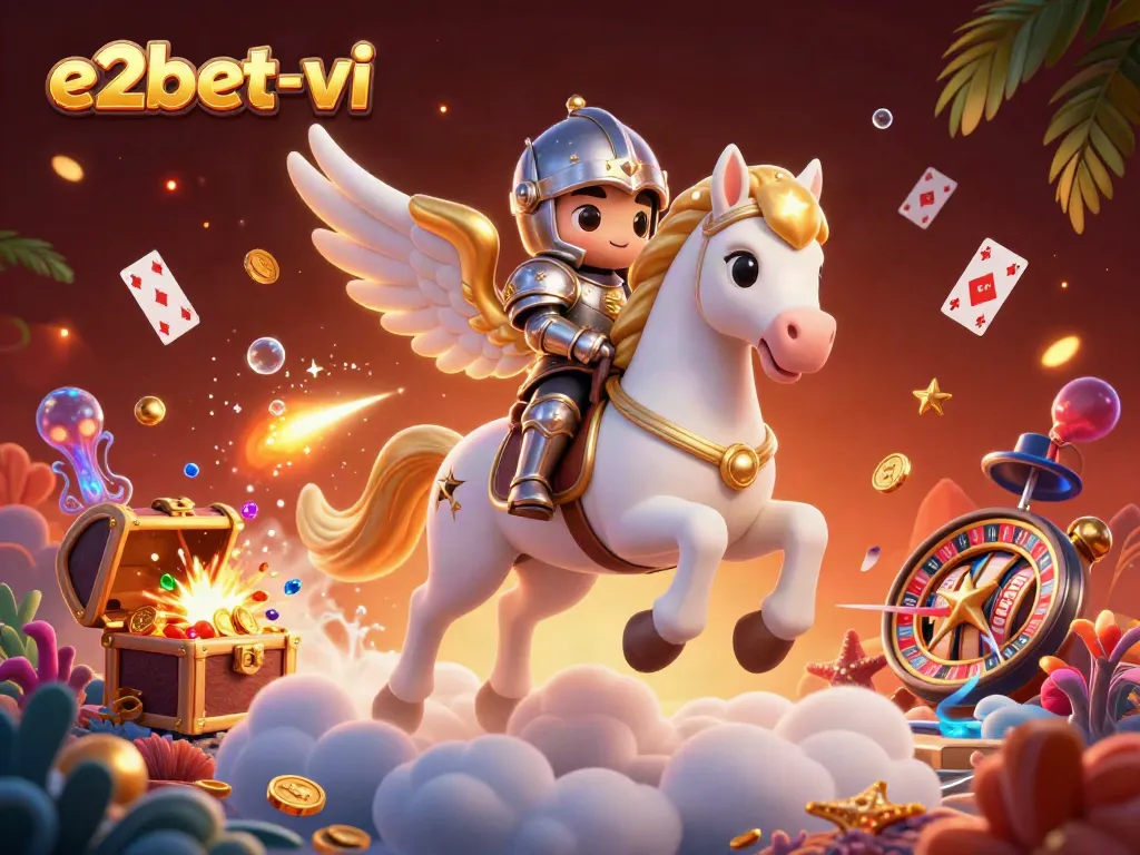 Experience winning excitement at e2bet-vi with the celestial horse and dazzling gaming elements.