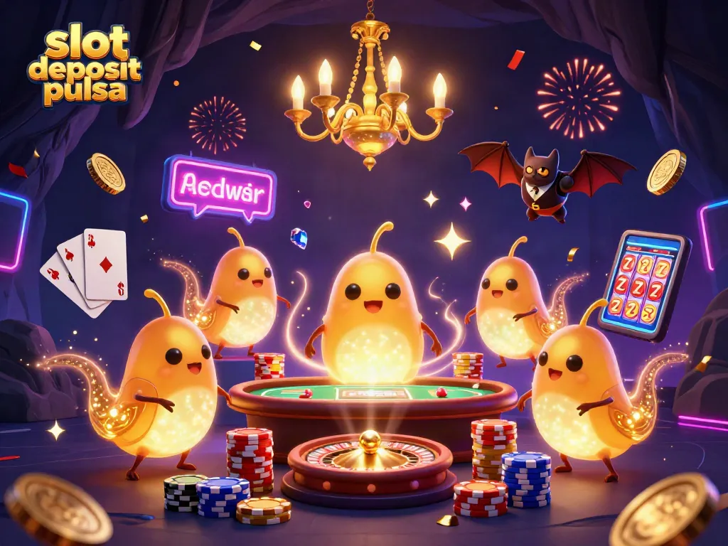 Engage in thrilling gameplay at slot deposit pulsa sites with vivacious glowworms lighting up the casino.