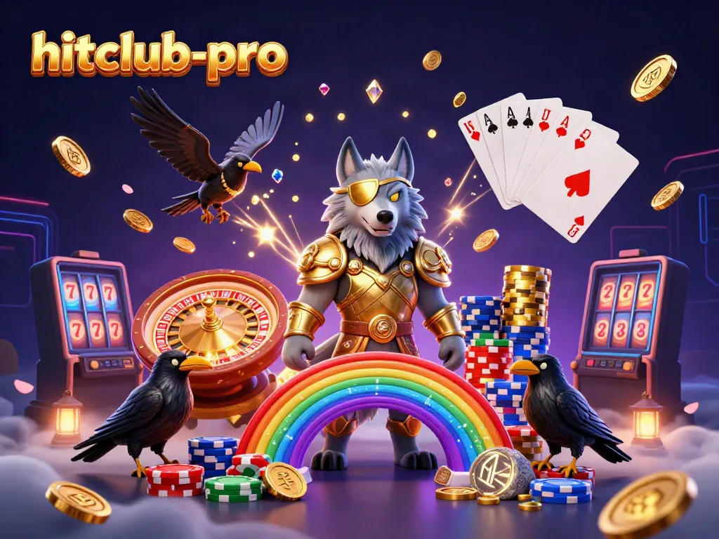 Experience dynamic wins with hitclub-pro, featuring casino elements and fantasy characters.