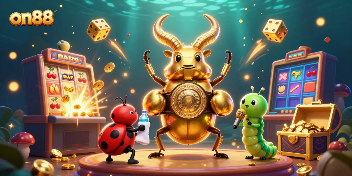 Engage with on88's vibrant 3D casino universe, showcasing dynamic characters and thrilling elements.