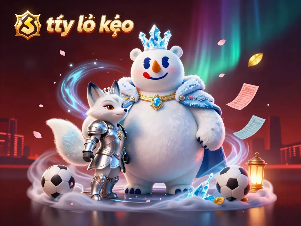 Engage with tỷ lệ kèo through dynamic sports betting elements in a vibrant 3D art scene.